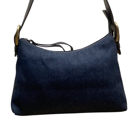 Nine West Women’s Denim With Brown Leather Strap & Gold Hardware Tote Bag Sz S - Picture 2 of 11